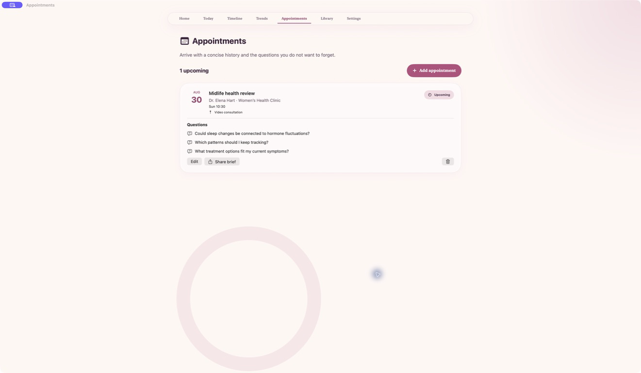 Aurelia — Appointment preparation