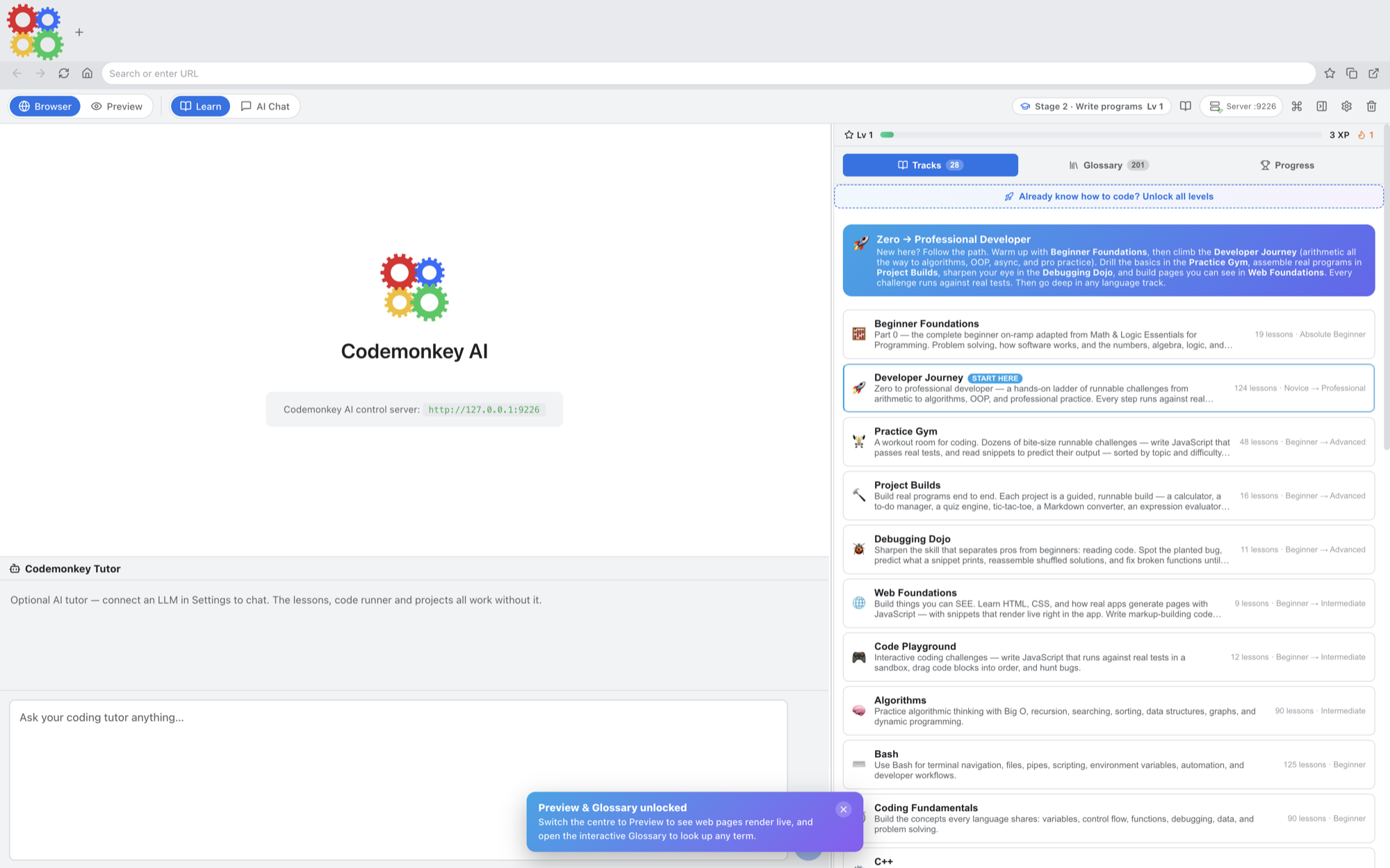 Codemonkey AI lesson interface preview.