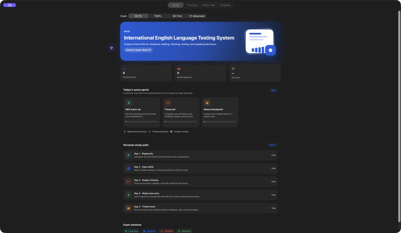 Examly — Exam dashboard and study plan