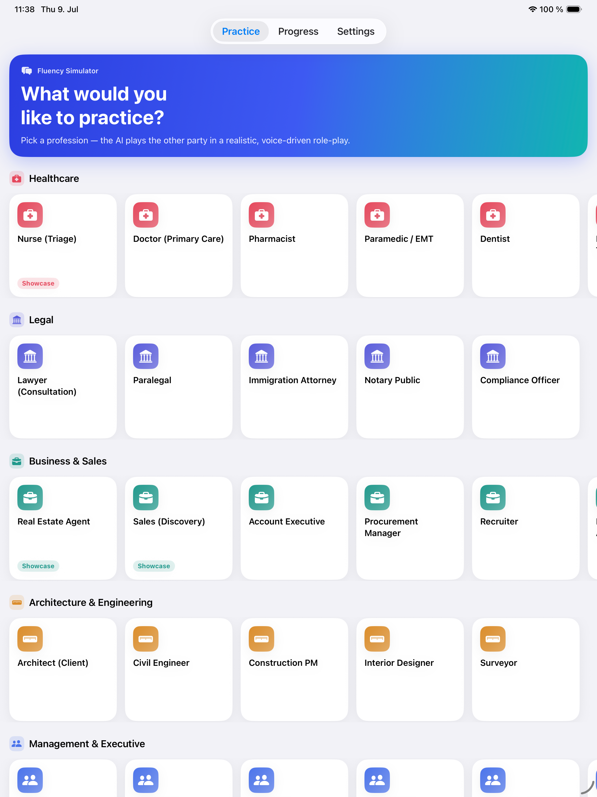 Fluency Simulator — Scenario