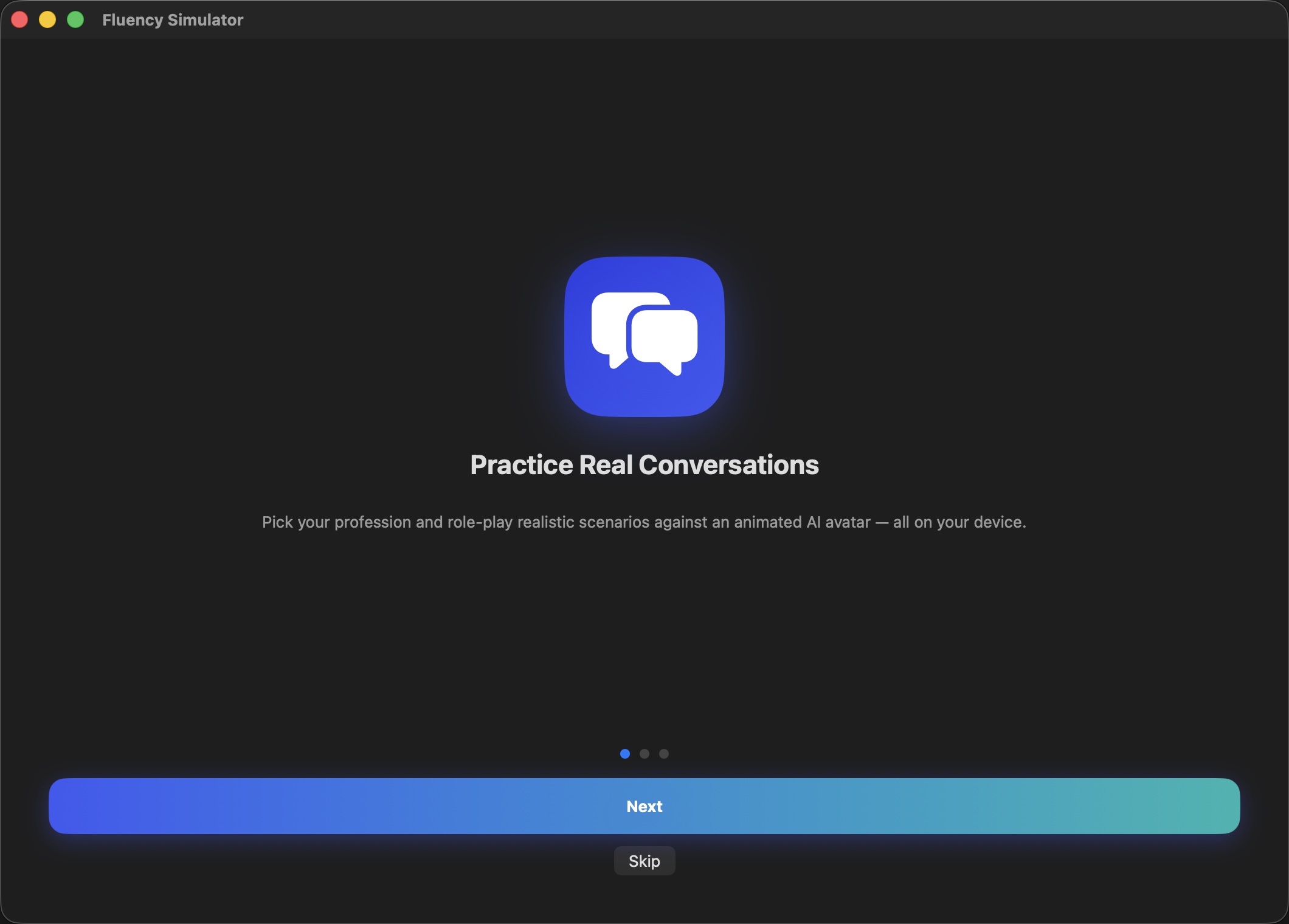 Fluency Simulator — Main