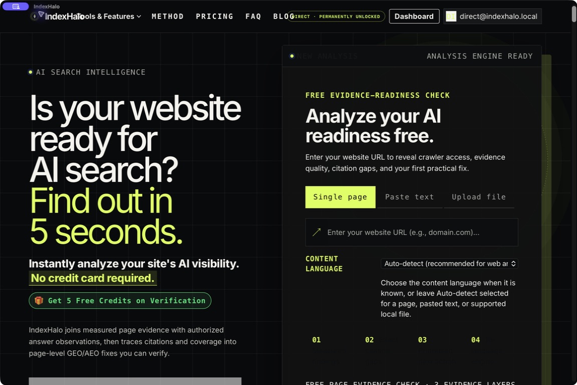 IndexHalo — Direct permanently unlocked no credit card
