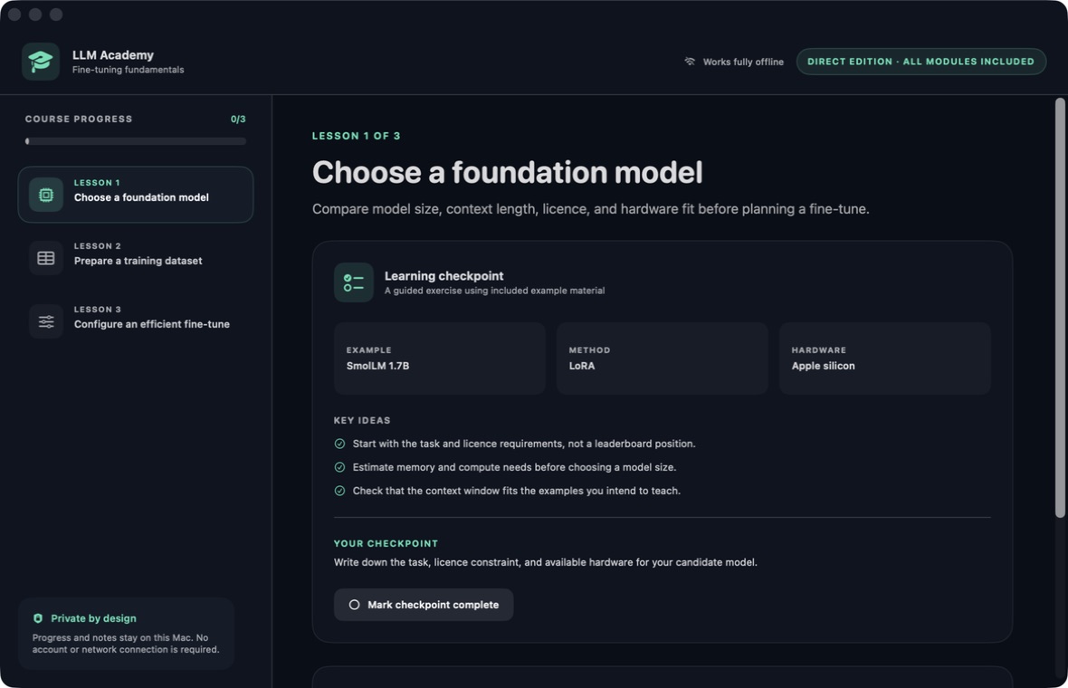 LLM Academy — Lesson foundation model selection