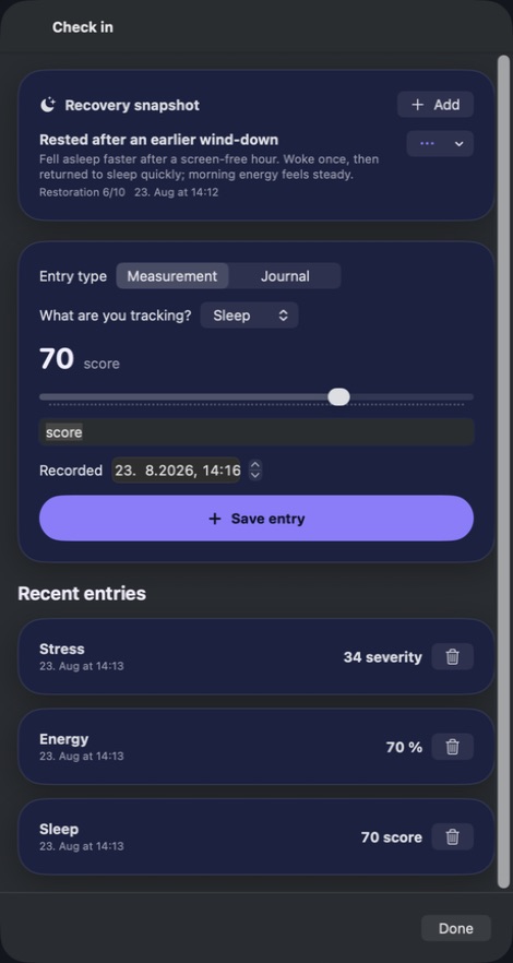 LumaRest — Daily sleep energy check in
