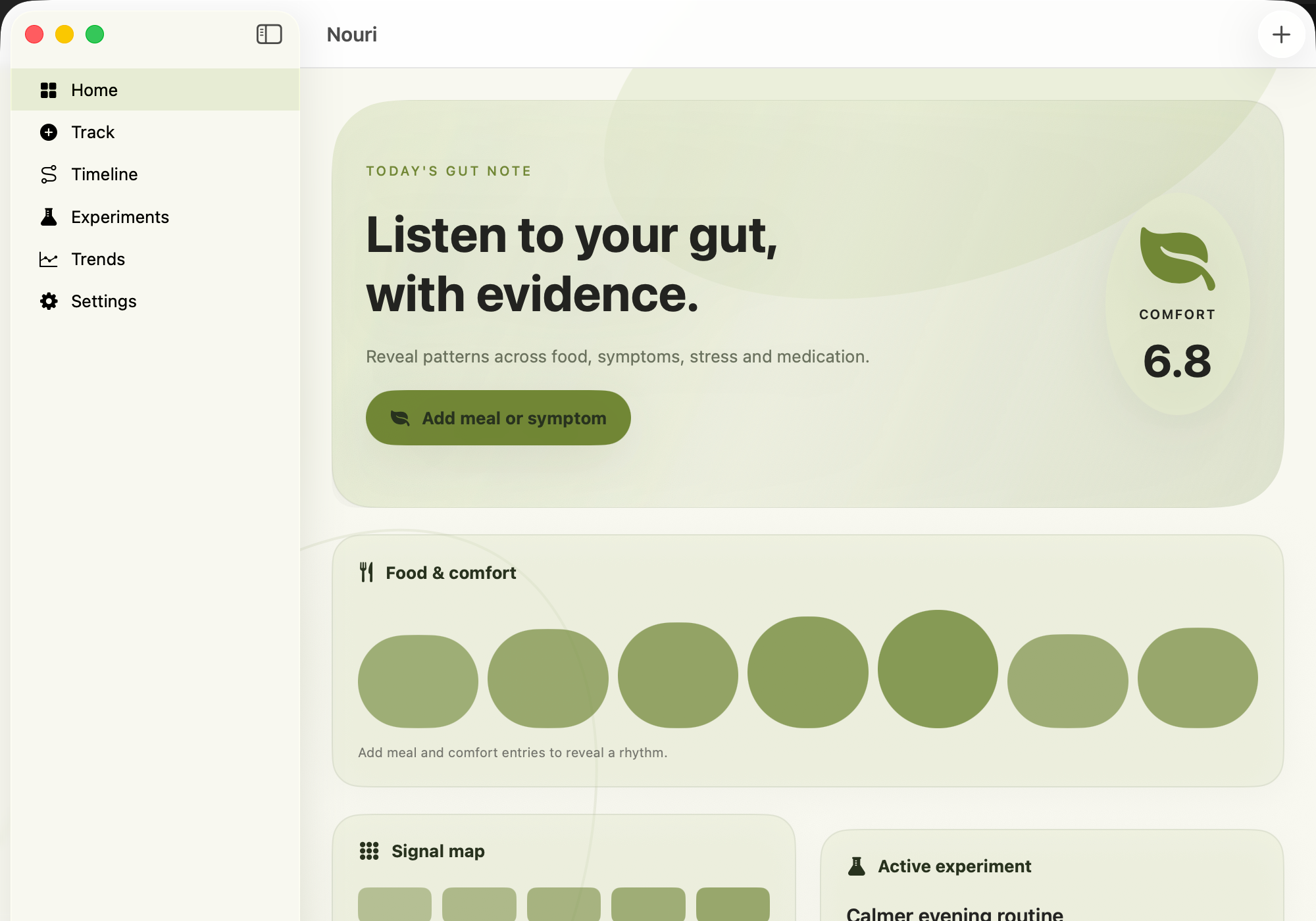 Nouri — Digestive health dashboard