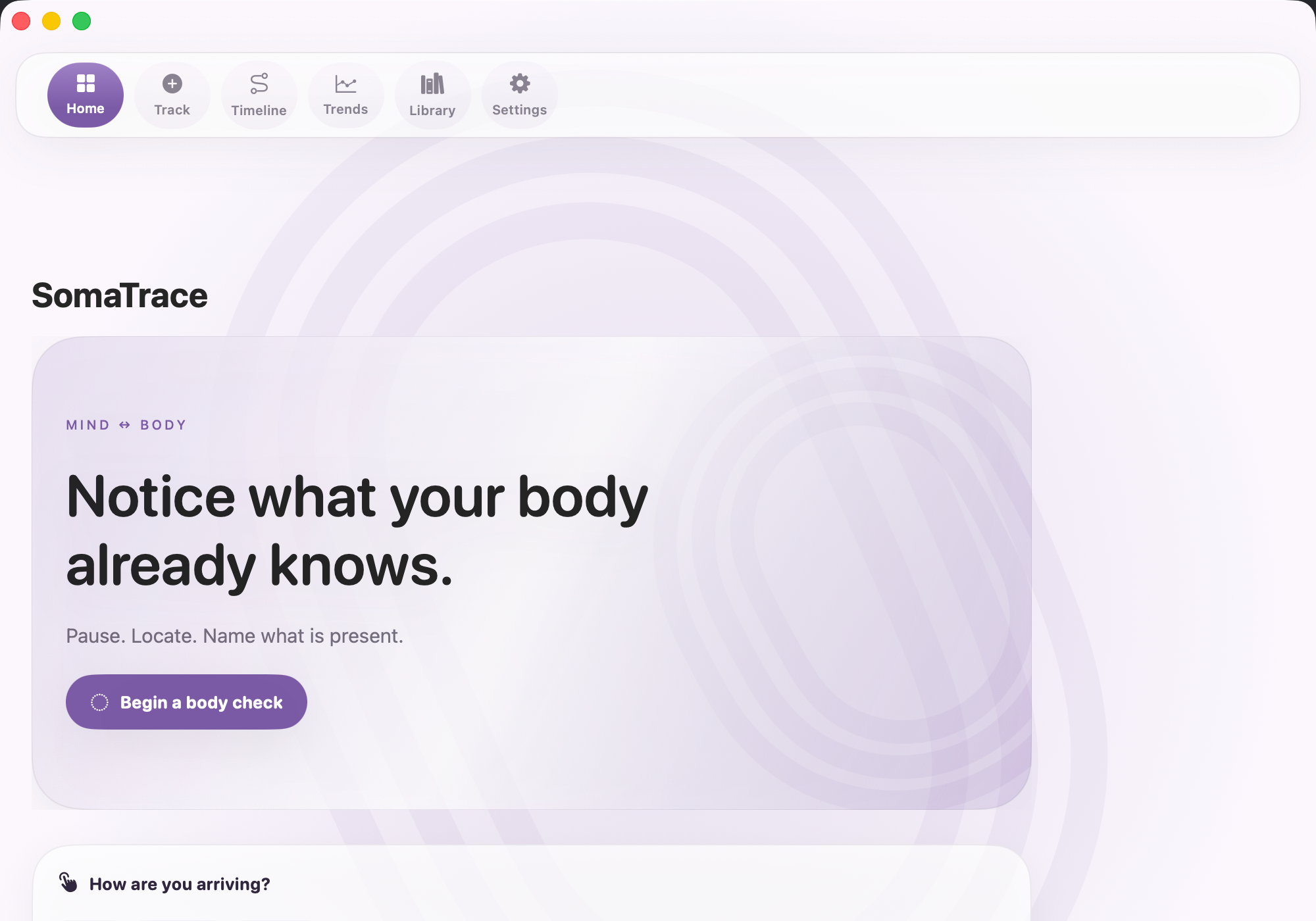 SomaTrace — Mind body dashboard app store reference
