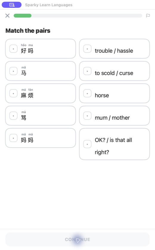 Sparky — Chinese tone pair challenge