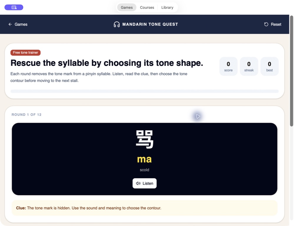 Squiddy Constructing Language — Build124 mandarin tone quest