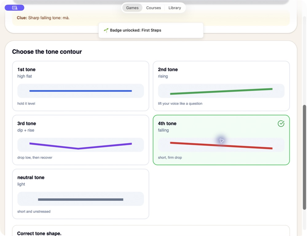 Squiddy Constructing Language — Build124 tone quest correct feedback