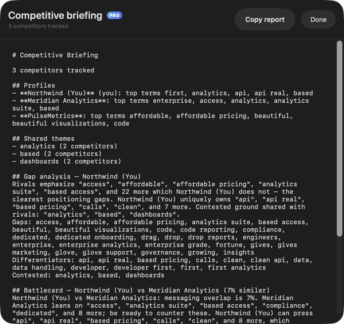 Vantage Competitor Intel — Full competitive report