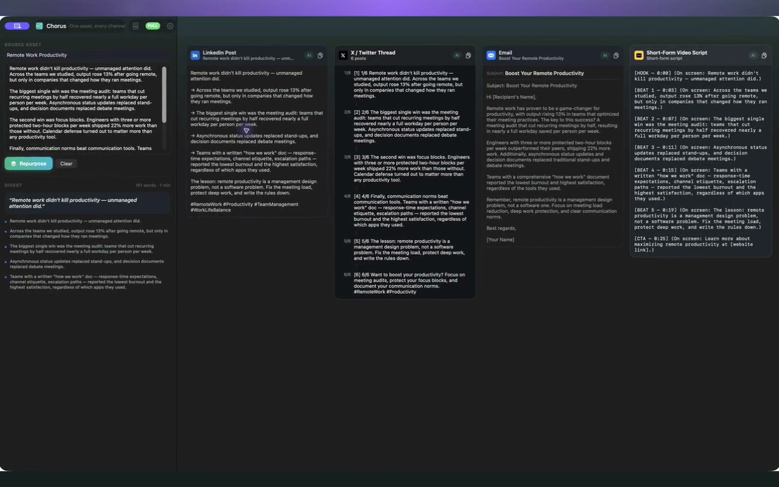 Chorus screenshot tour