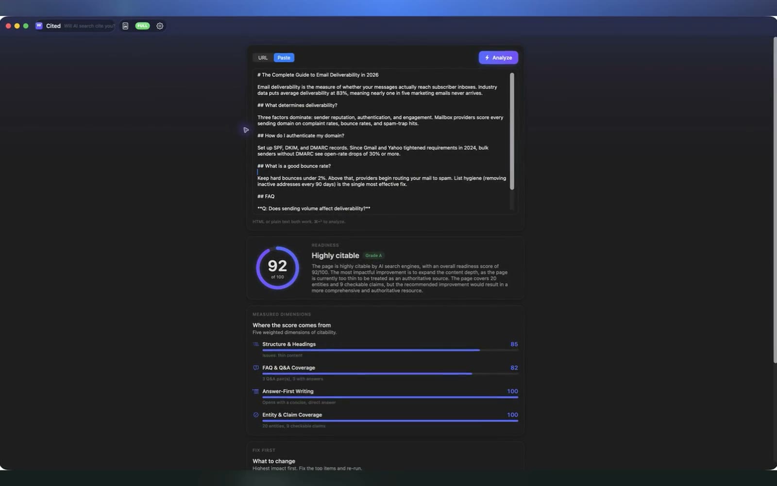 Cited screenshot tour