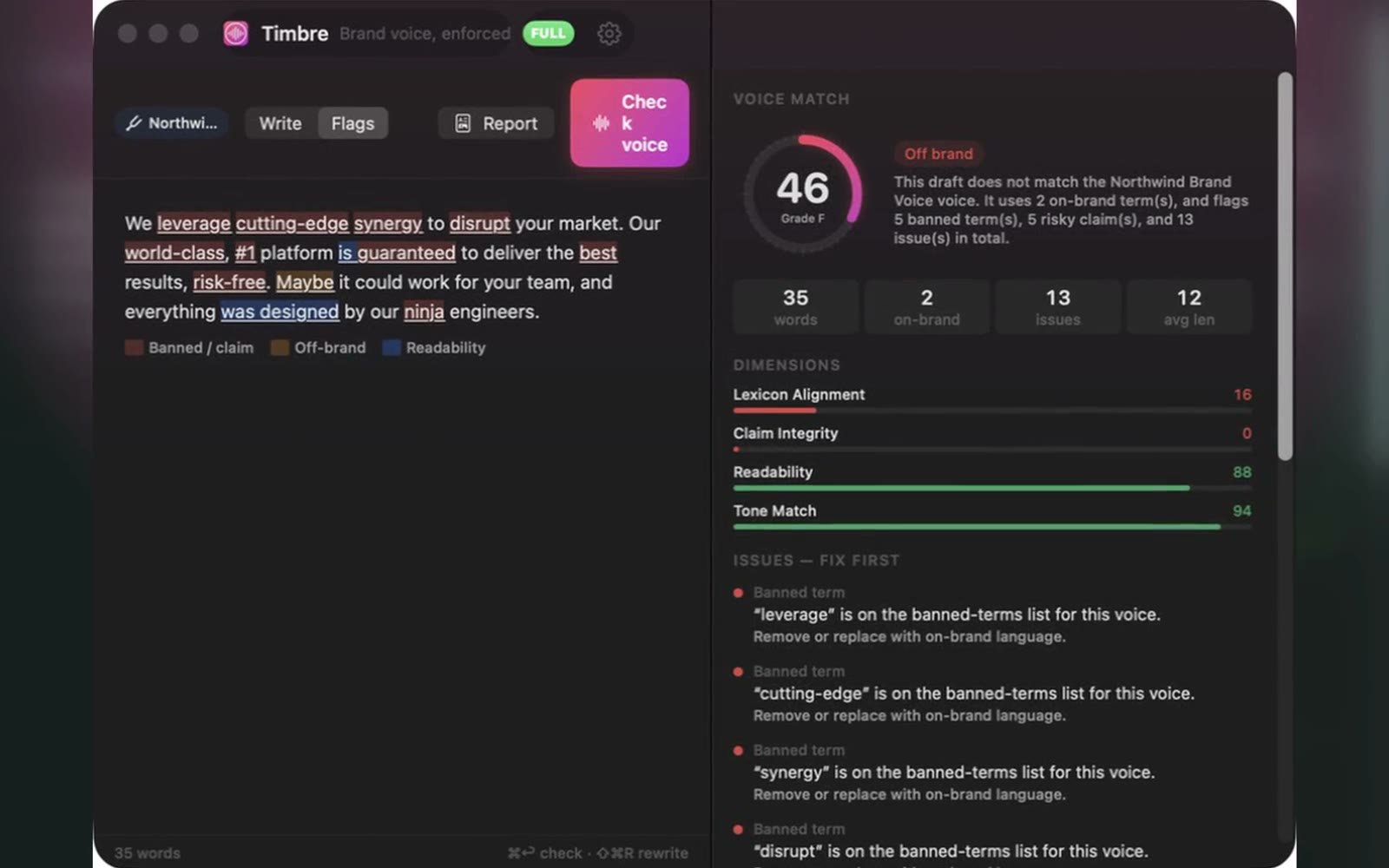 Timbre screenshot tour